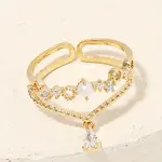 Double Band Teardrop Fashion Ring · Gold