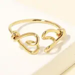 Double Knot Heart Open Ring · Gold