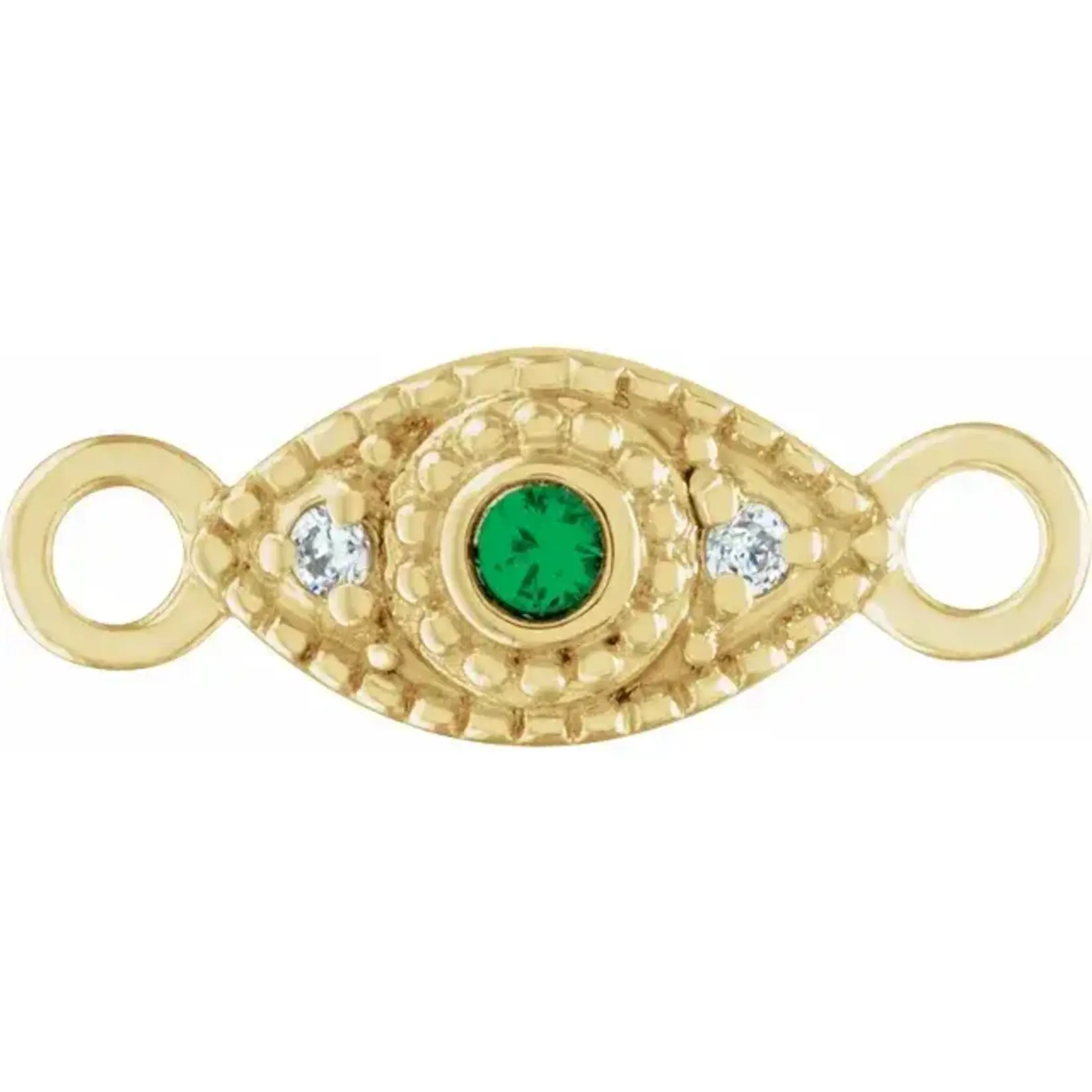 Emerald Evil Eye w/Diamonds · Gold · Connectors