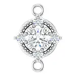 Natural Round Diamond · Silver · Connectors