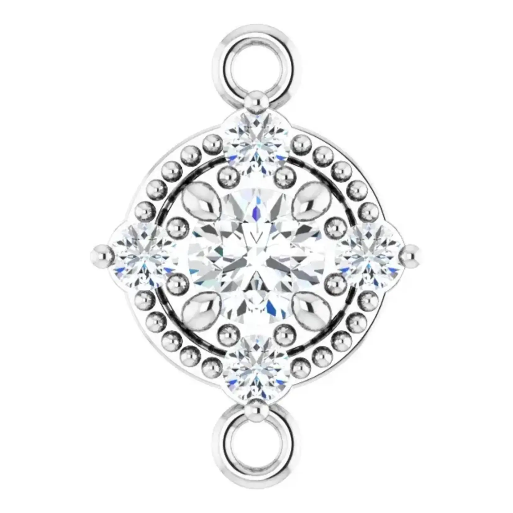 Natural Round Diamond · Silver · Connectors