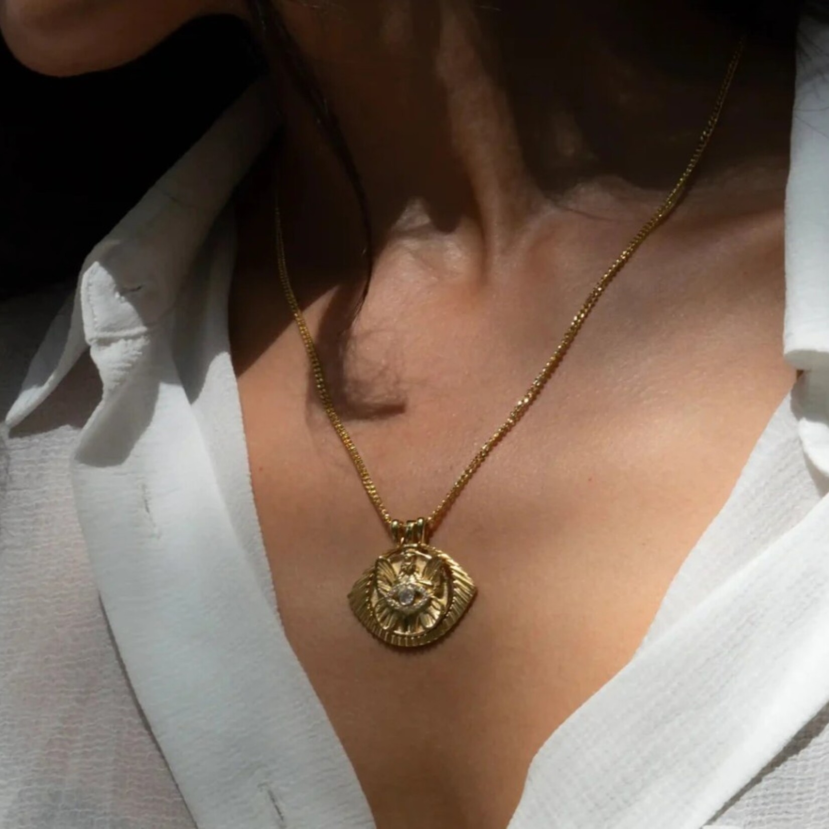 *Third Eye Goddess Halo · 14K Gold Vermeil