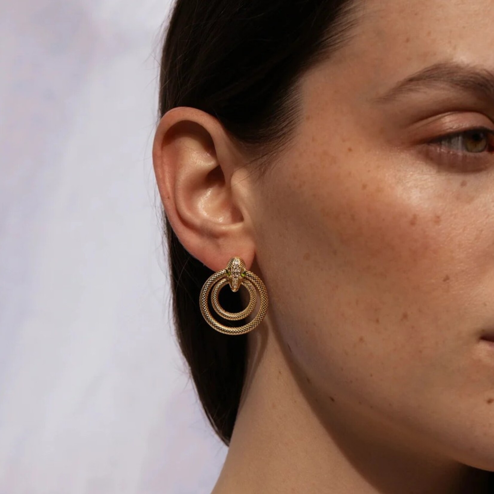 *Snake Doorknocker Earrings · 14K Gold Vermeil