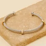 Two Tone Cz Station Rope Cuff · Gold