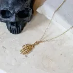 Skeleton Hand Necklace · Gold