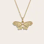 Moonstone Moth Necklace ·