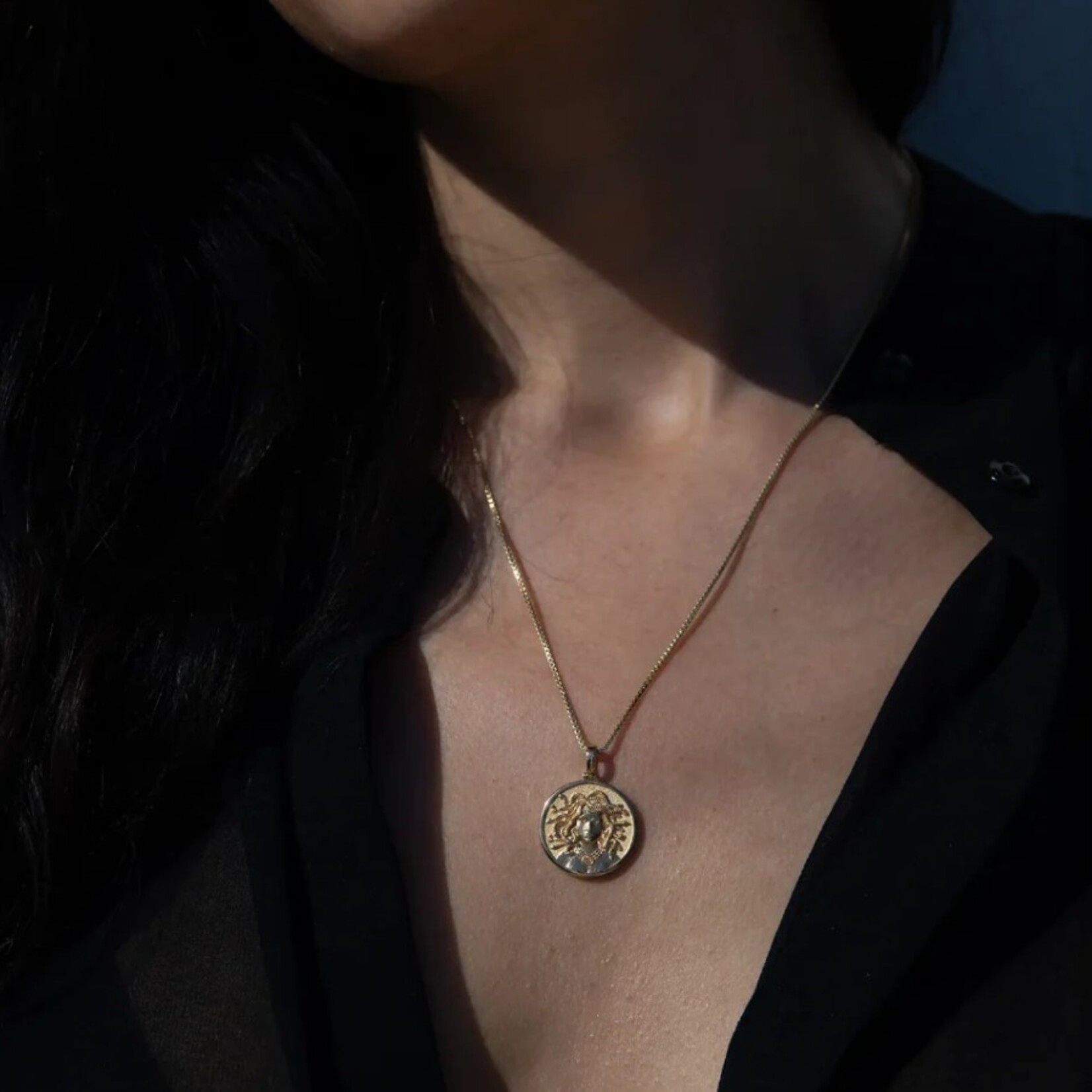 Medusa Standard 16-18" Box Chain Necklace · 14K Gold Vermeil