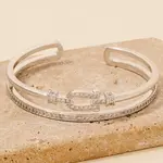 CZ Pave Buckle Cuff · Silver