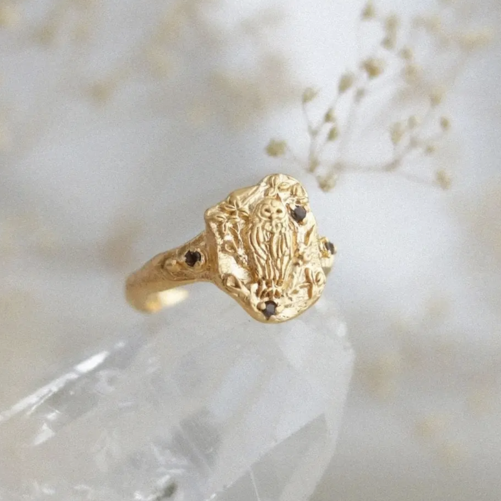 Soul Wisdom Owl Ring · 22K Gold Vermeil · 6