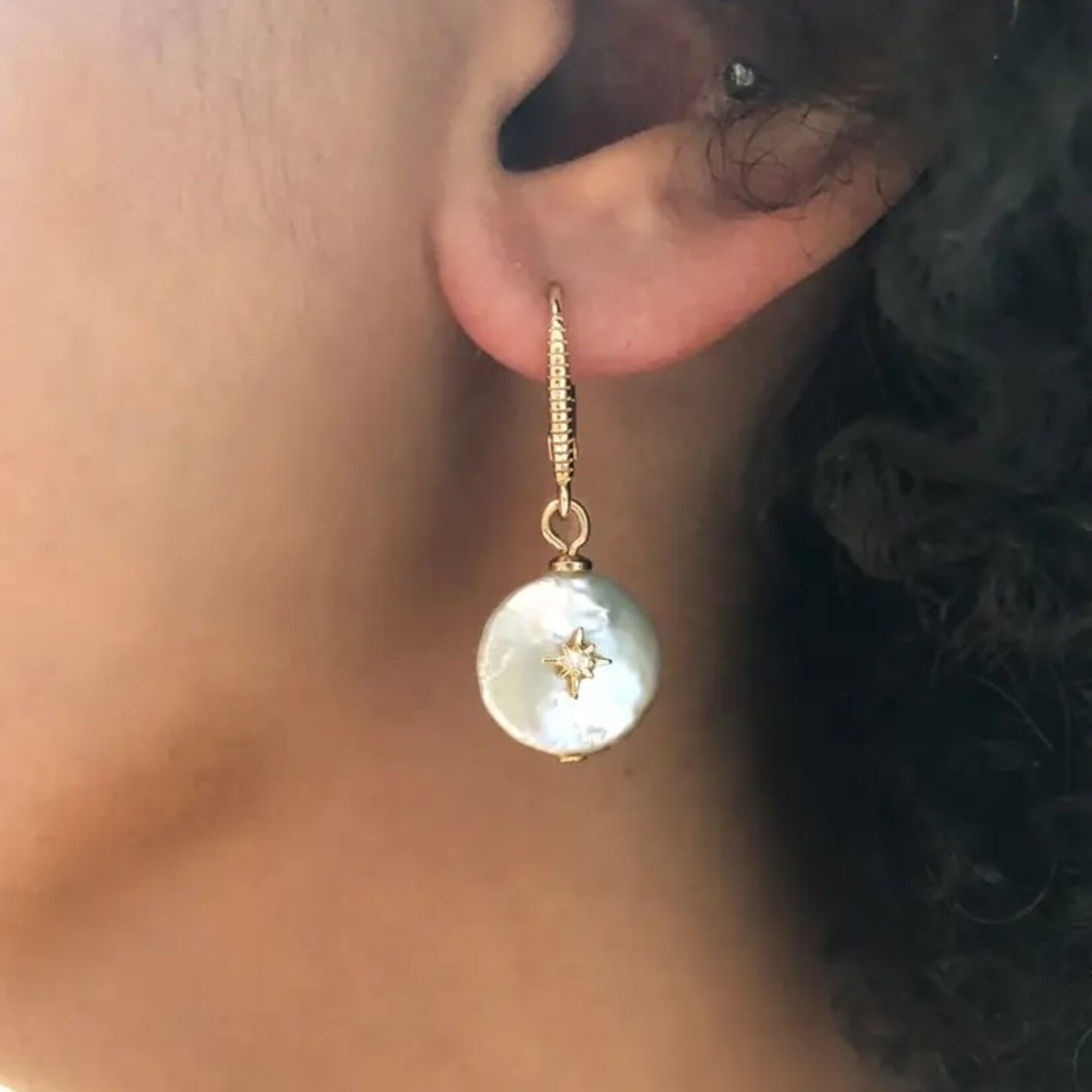 Aphrodite Pearl Earrings · 14K Gold Plating