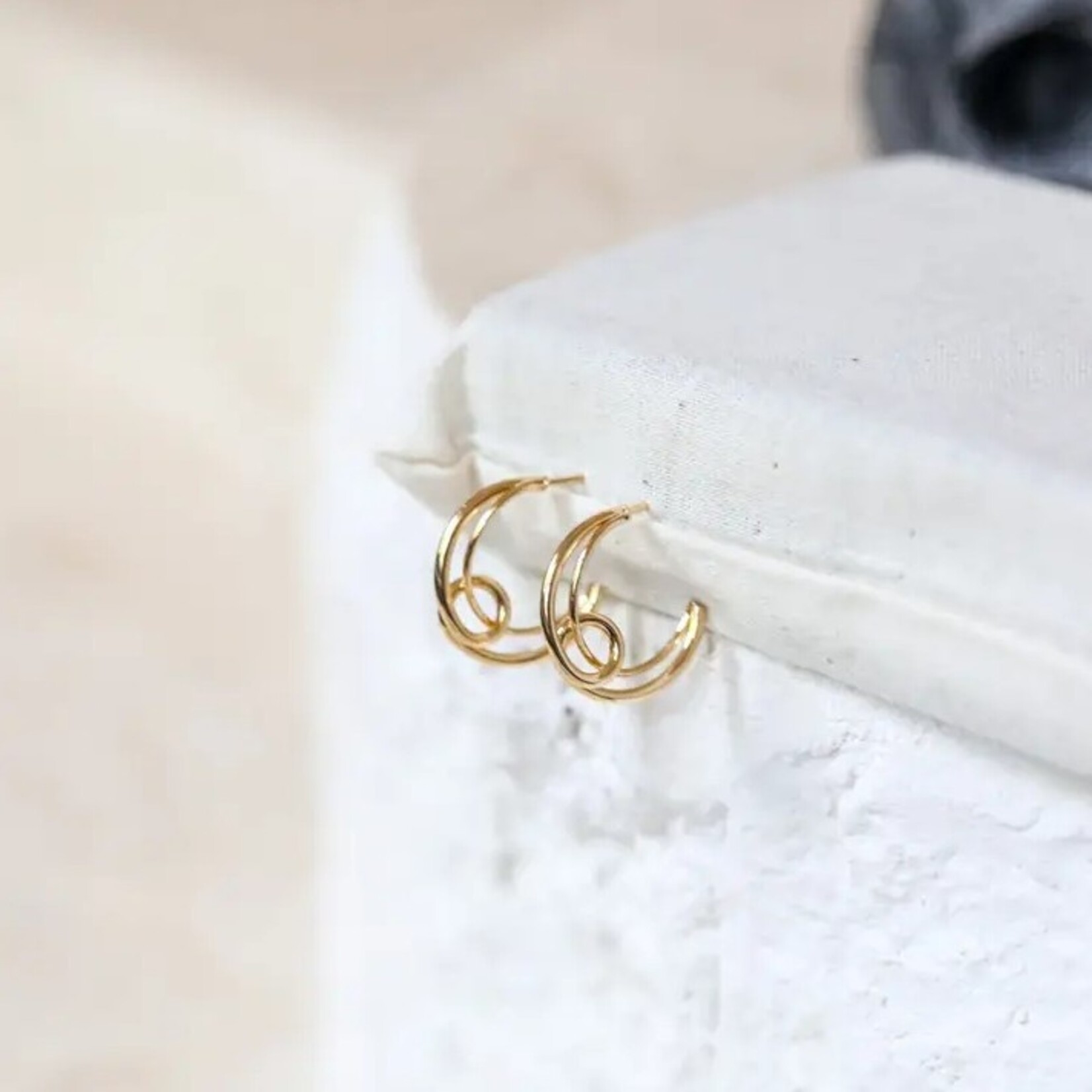Hollow Moon Earrings  · Gold