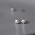 Happyzzzsu Pearl Irregular Stud Earrings · Silver
