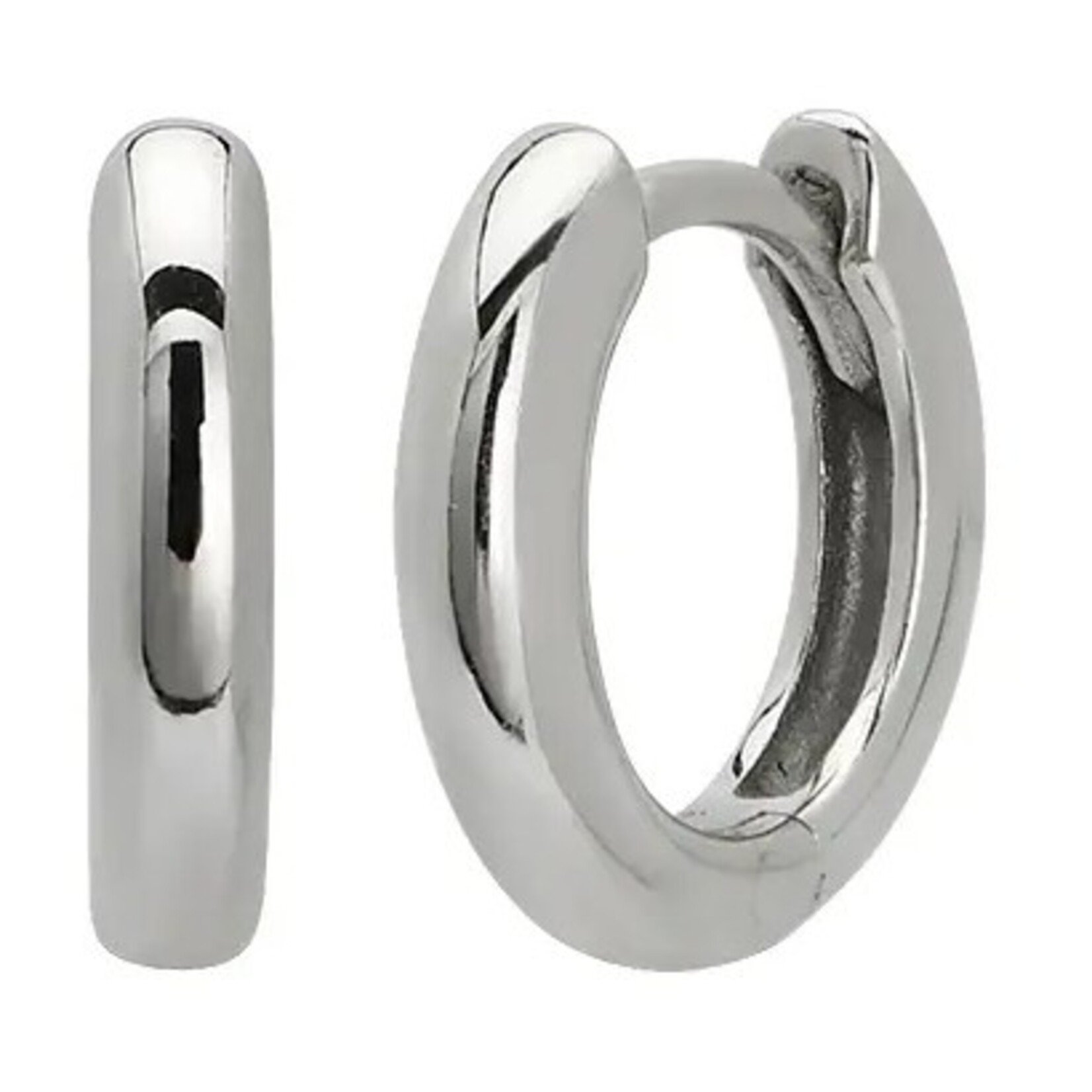 Classic Huggie Hoop Earrings · Silver
