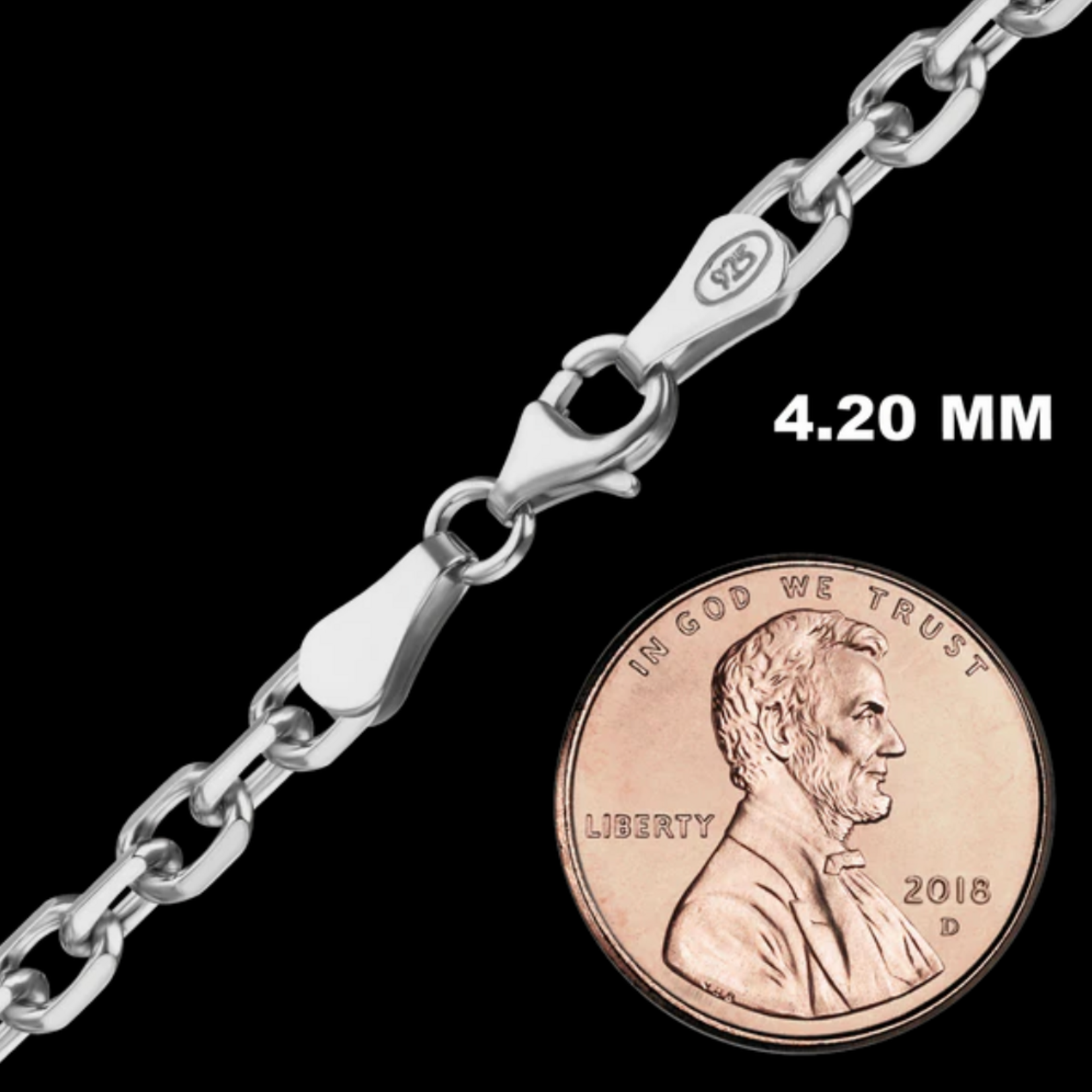 Charmed! Diamond Cut Cable Chain Bracelet · Sterling Silver · 7.5"