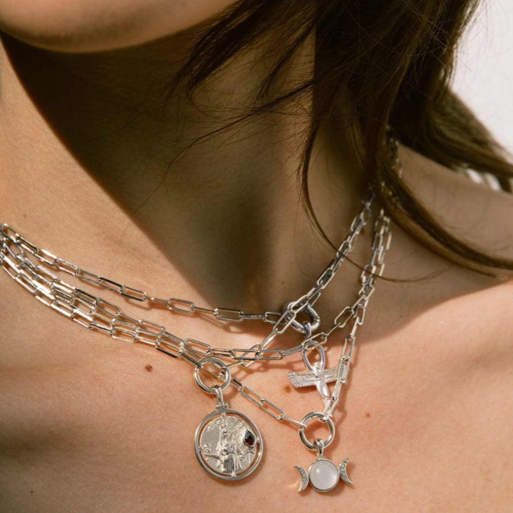 Triple Moon Necklace ·
