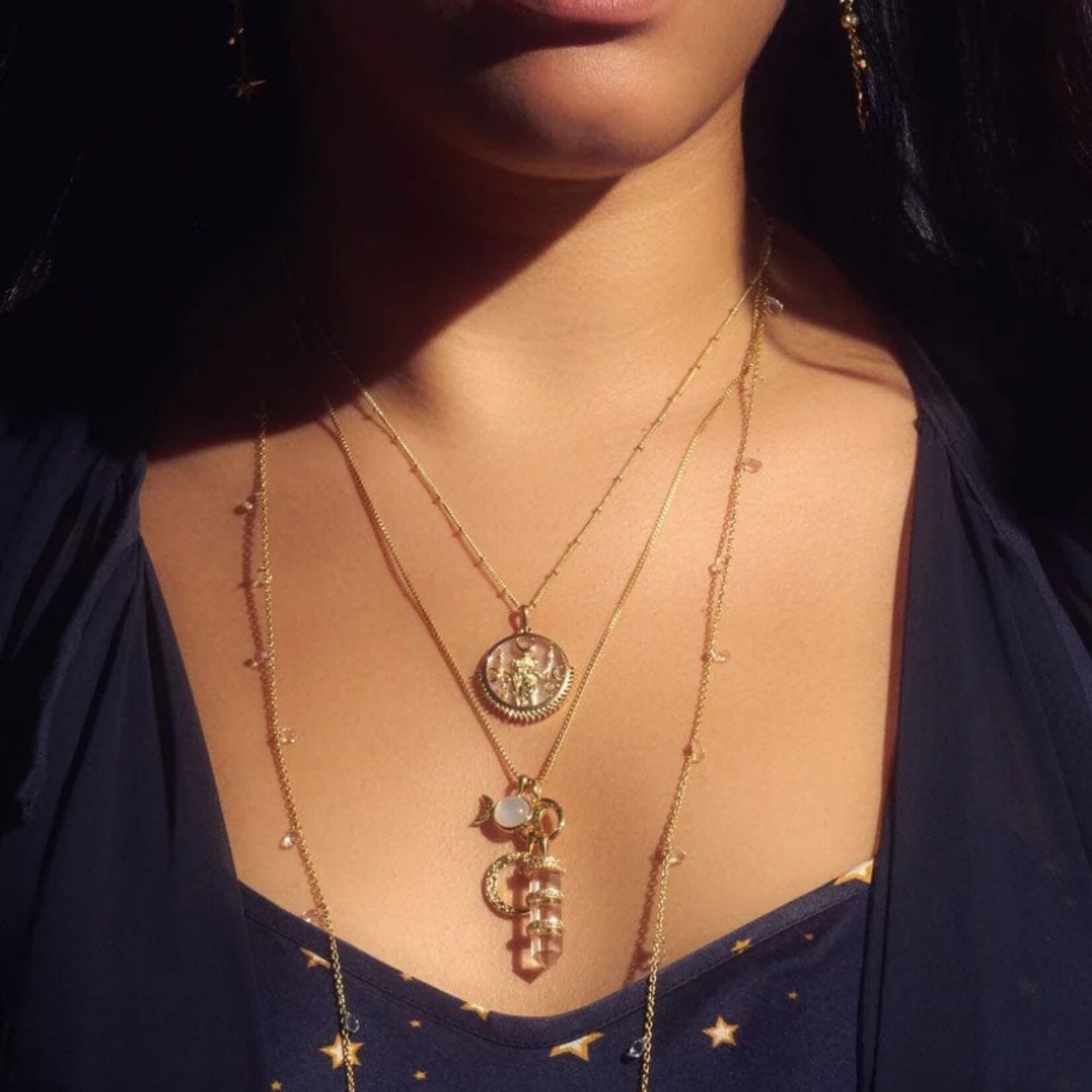 Triple Moon Necklace ·