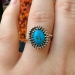 Oval Turquoise Ring · Silver · 7.5