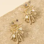 *Mixed Gem Bursting Stud Earrings · Gold