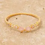 CZ Bow Station Band Ring · Gold