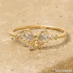 CZ Pave Ribbon Bow Band Ring · Gold