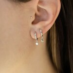 Star and Moon Huggie Hoop Earrings · Silver