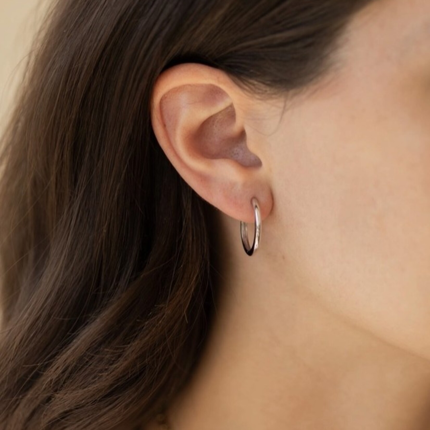 Medium Hoop Earrings · Silver