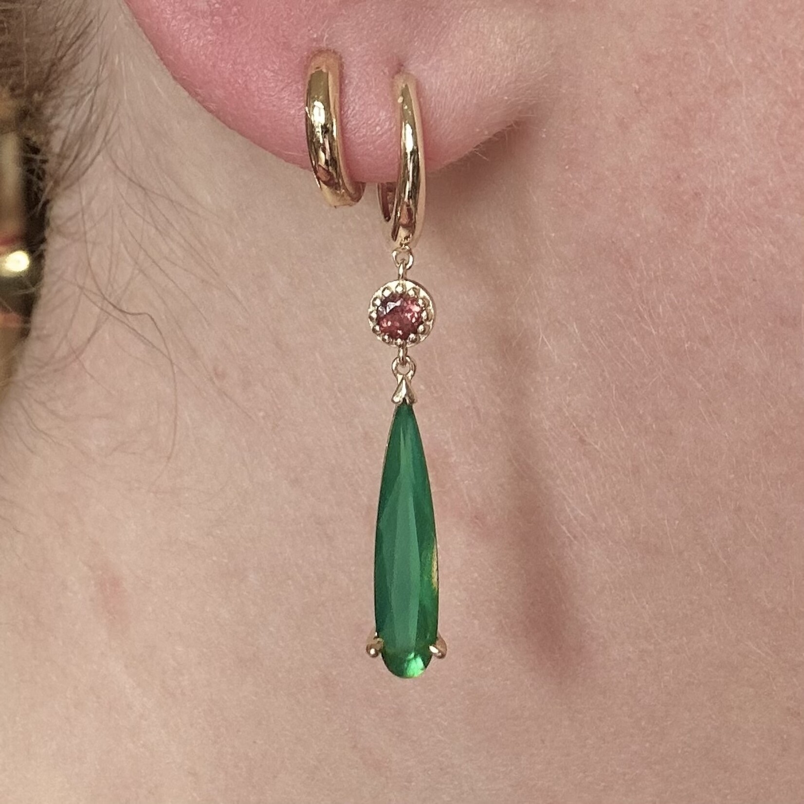 Garnet & Green Onyx Earrings · Yellow Gold Vermeil