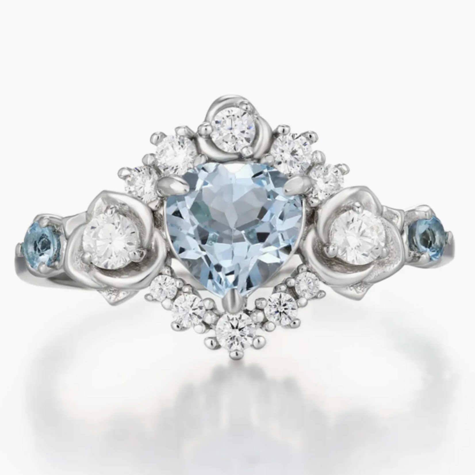 Oceana Blue Topaz Ring · White Gold Vermeil