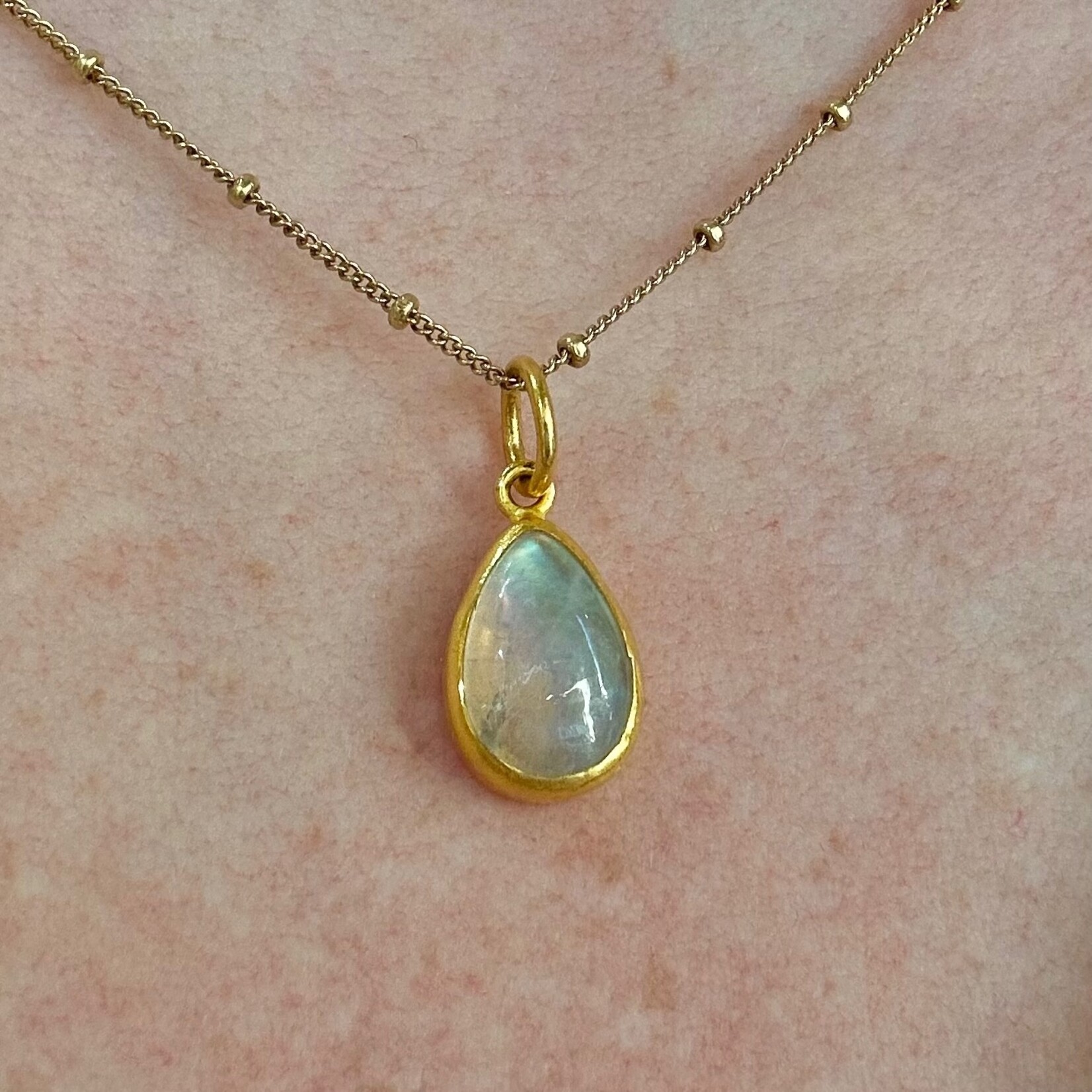 Prehistoric Works Rainbow Moonstone · 24K Gold
