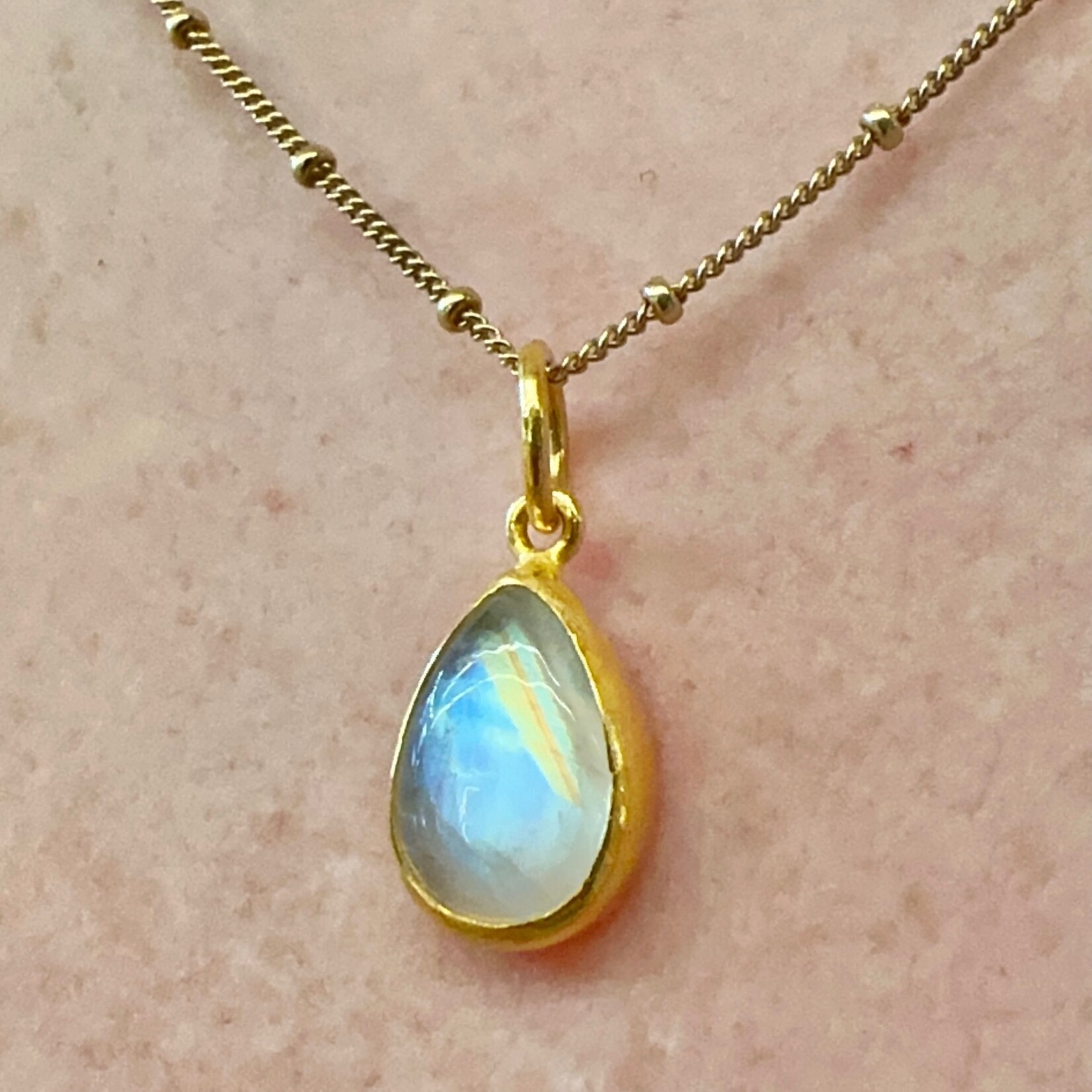 Prehistoric Works Rainbow Moonstone · 24K Gold