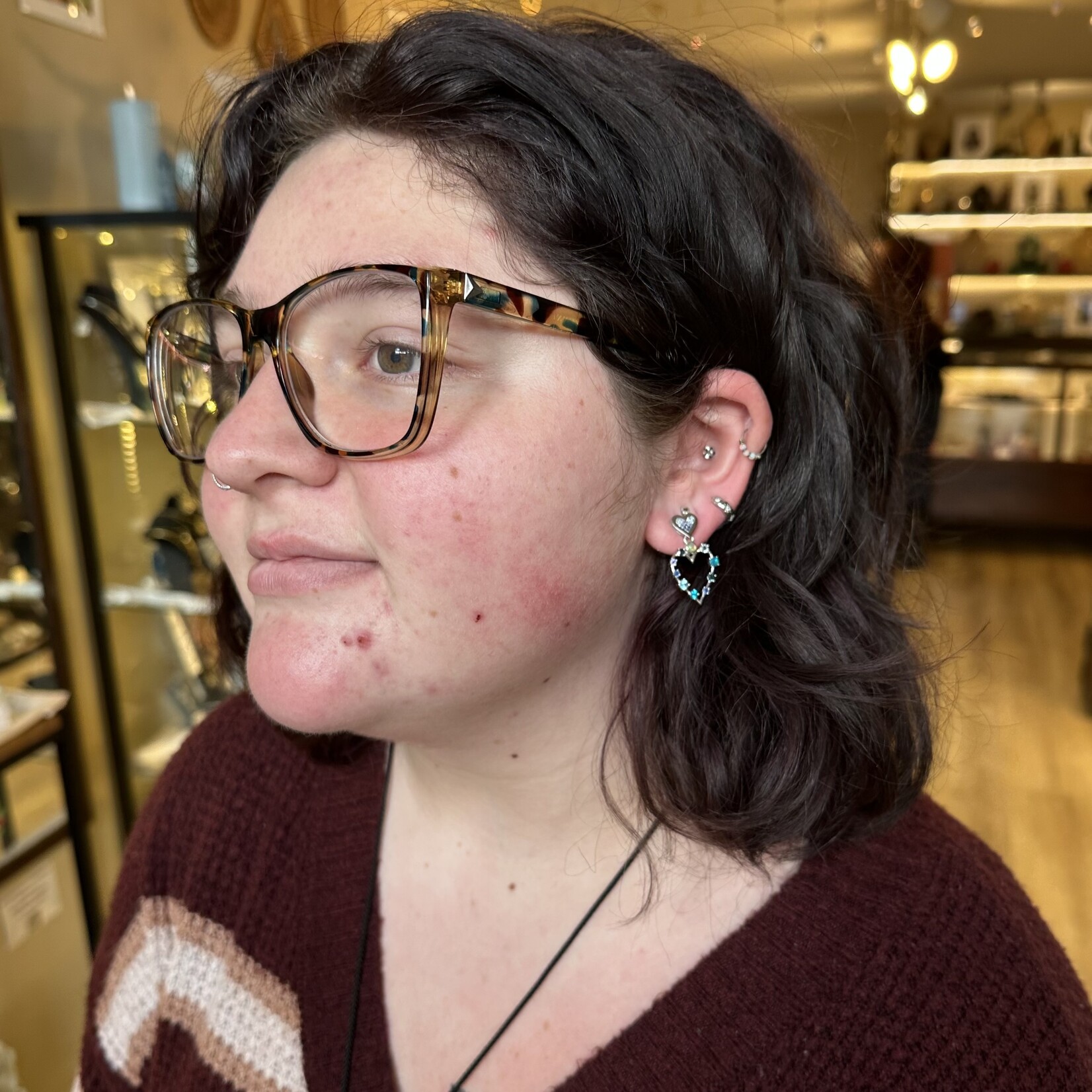 *Small Love Transformer Earrings Rock · 14K Gold ·