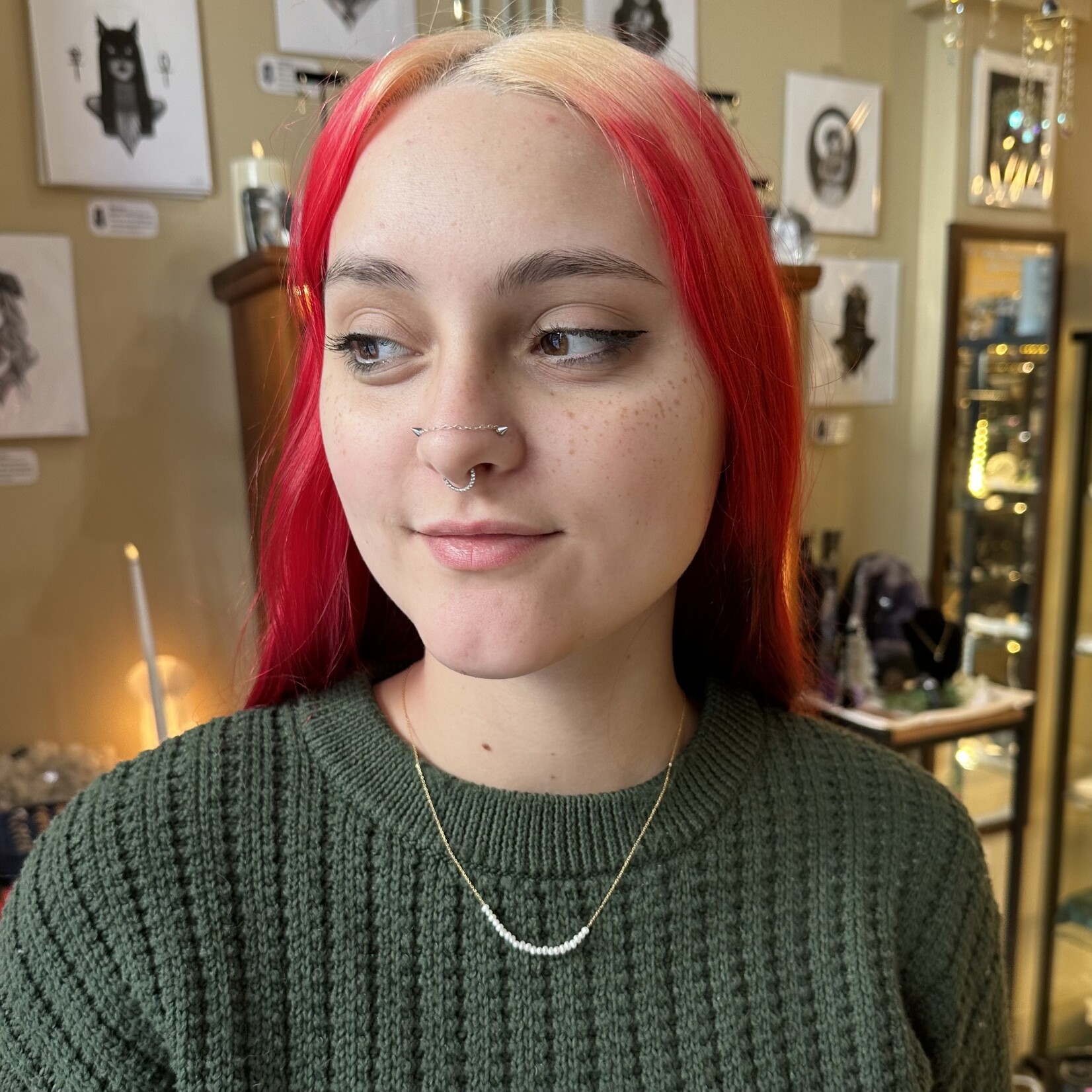 *Pearl Arc Necklace · 14K Gold