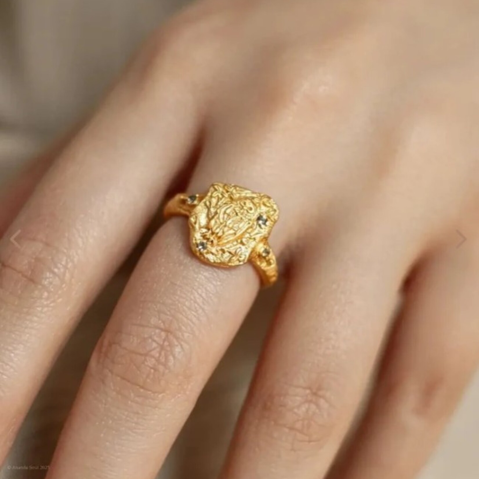 *Soul Wisdom Owl Ring · 22K Gold Vermeil · 6