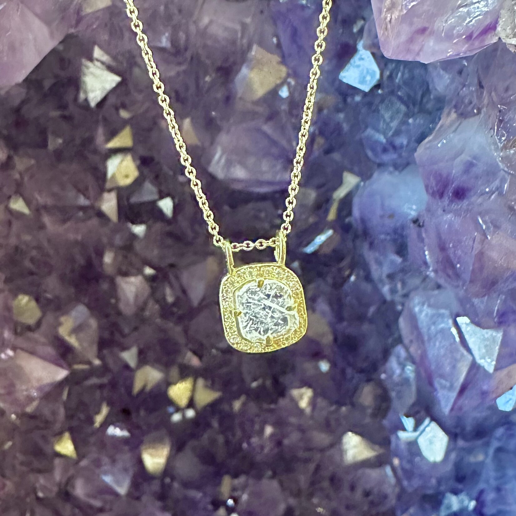 Milky Way Diamond Slice Necklace · 18K