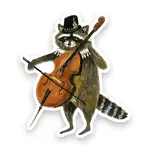 Jahna Vashti Raccoon Cellist | Sticker