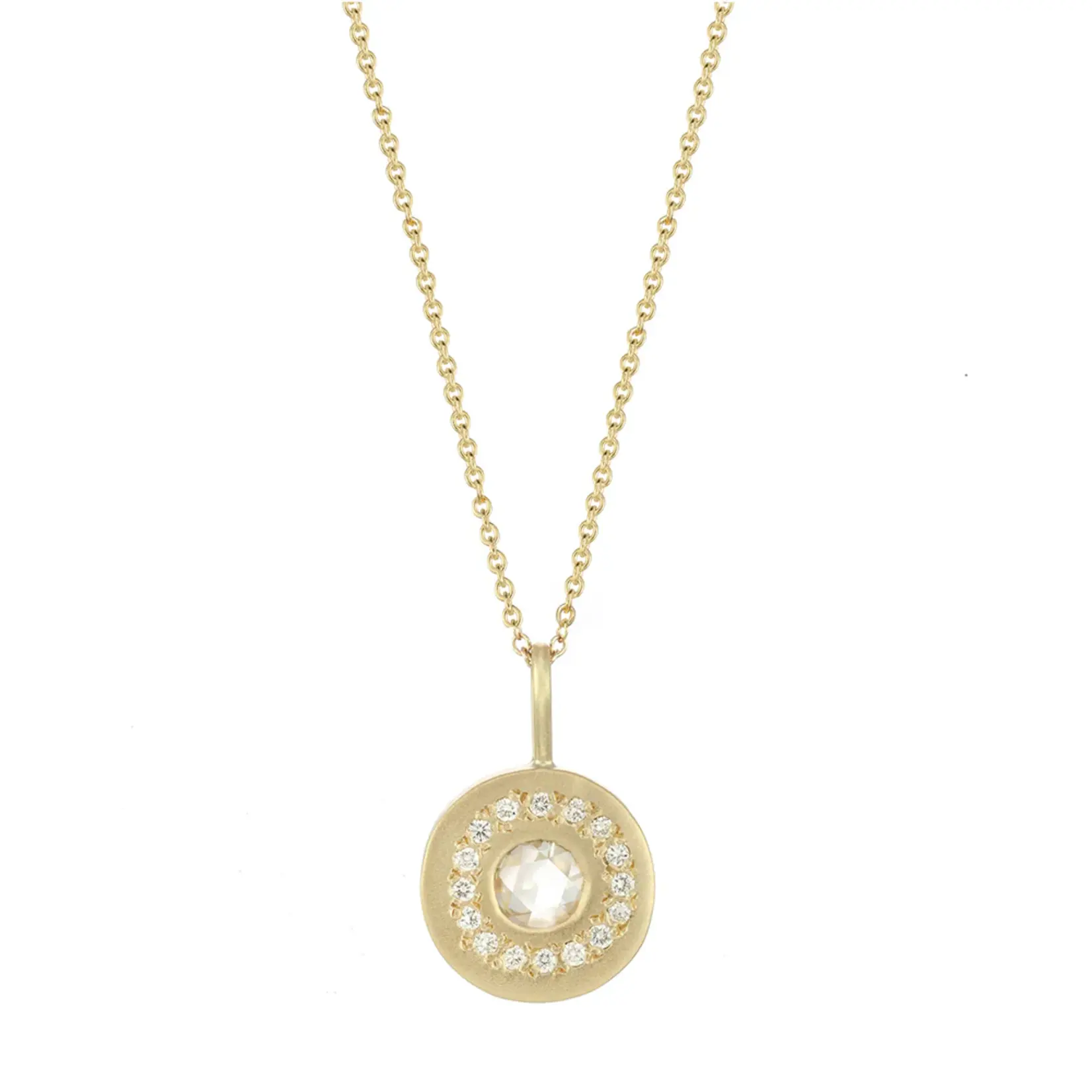 Simple Circle Necklace · 18K Gold · Diamond