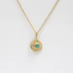 Simple Circle Necklace · 18K Gold · Green Tourmaline