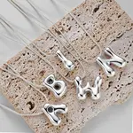 Bubble Letter Initial Necklace · Silver ·