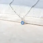 *Blue Evil Eye Necklace · Silver