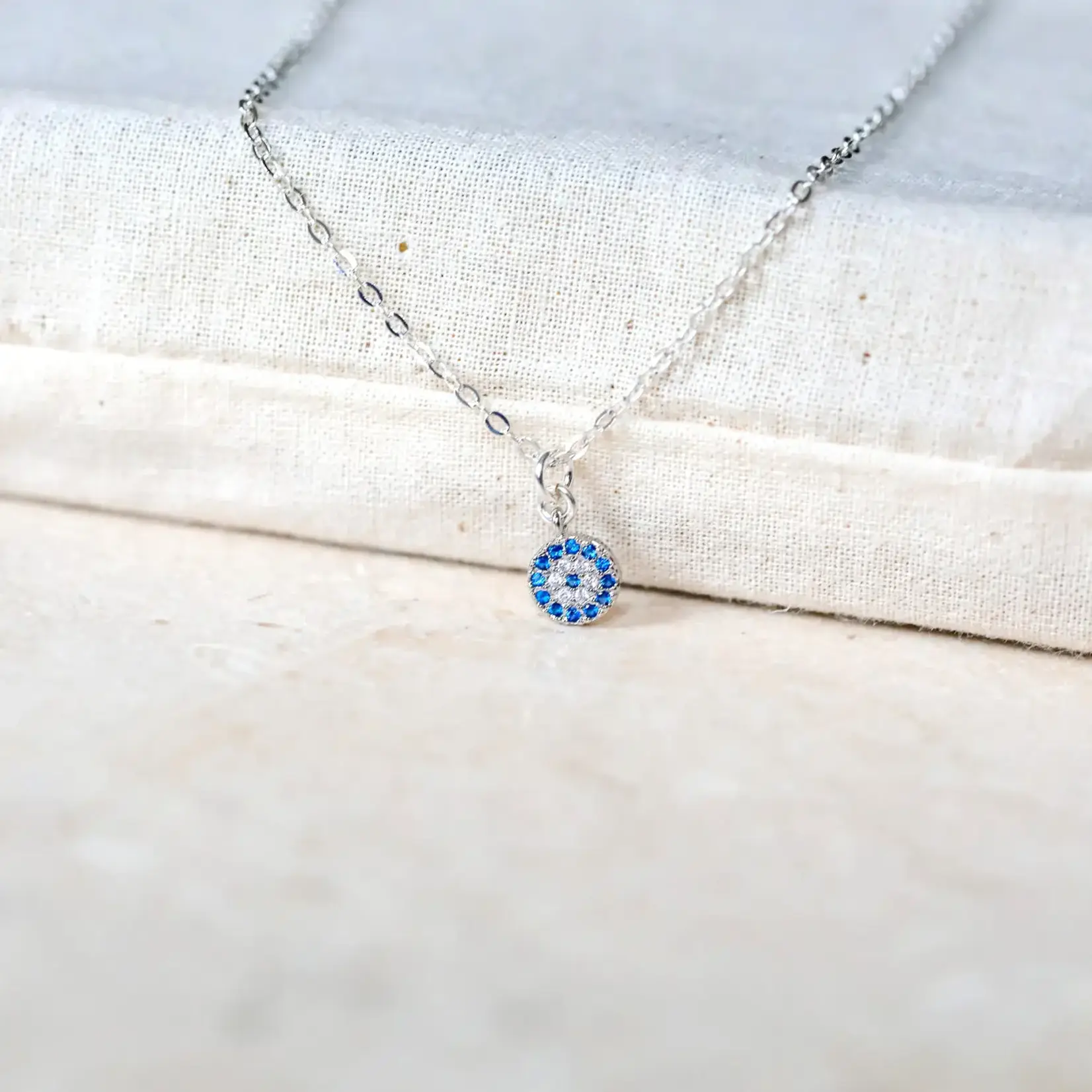 *Blue Evil Eye Necklace · Silver