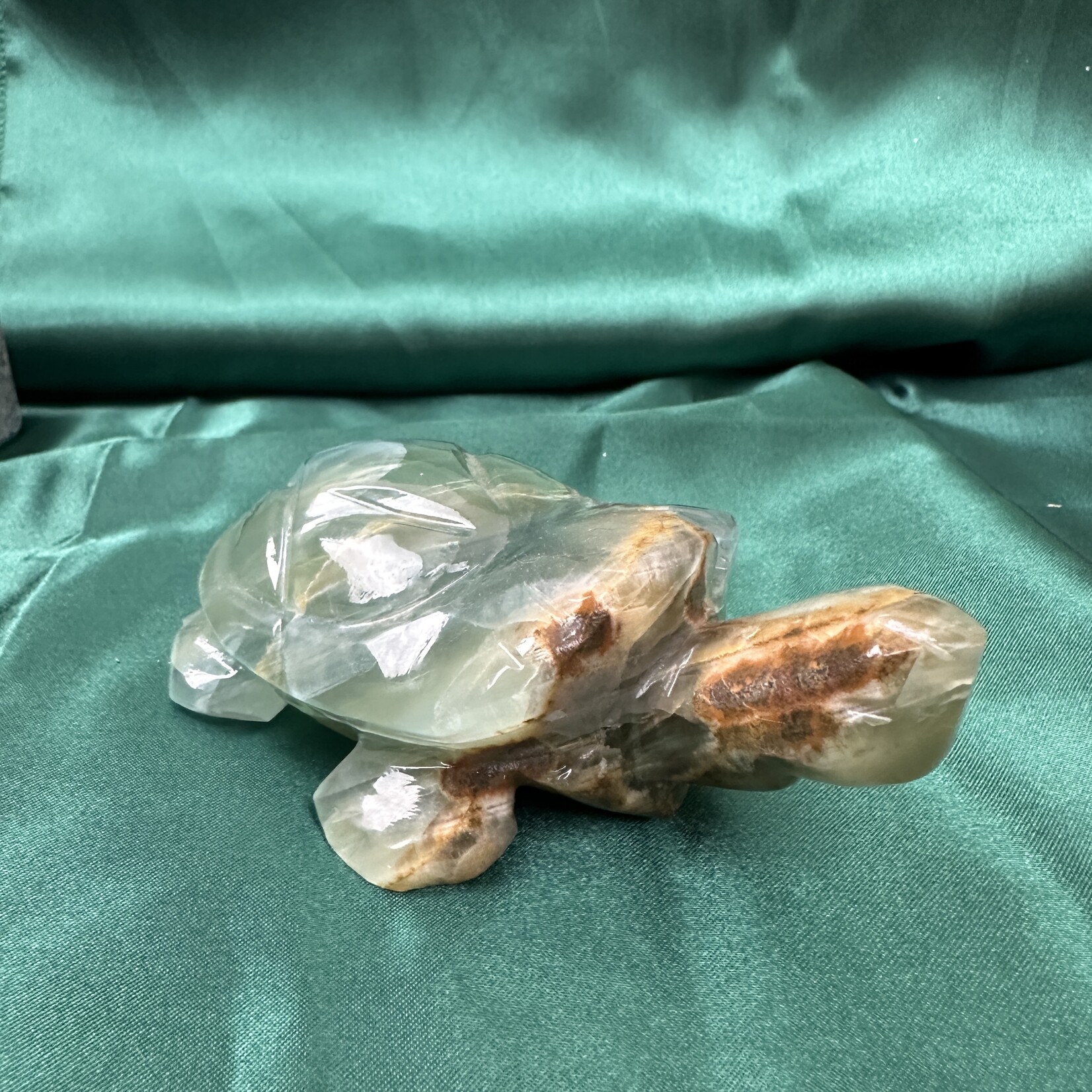 Aurora Mineral Corp. Lemurian Blue Calcite | Crystal Carved Turtle | Argentina