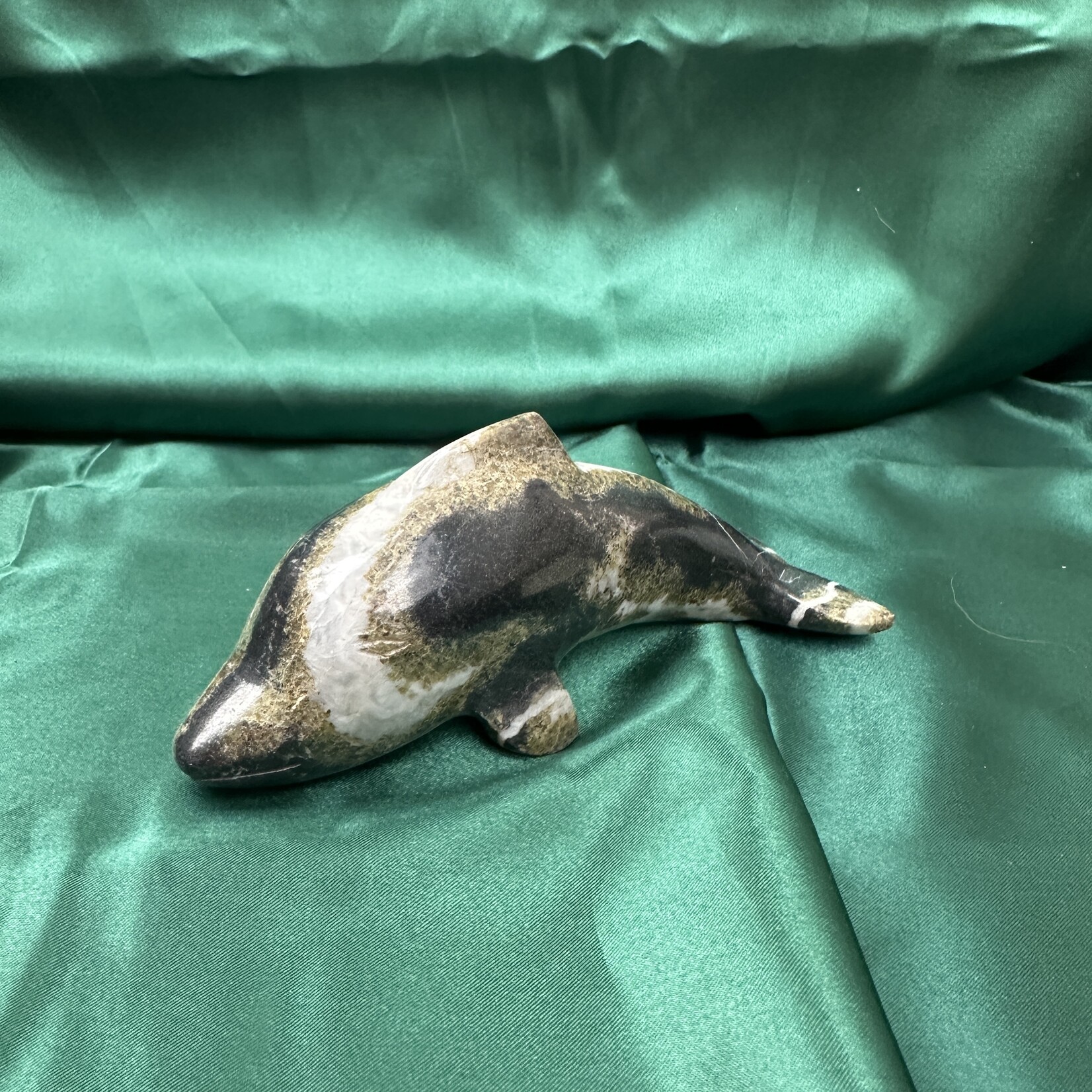 Aurora Mineral Corp. Zebrastone | Crystal Carved Dolphin | Peru