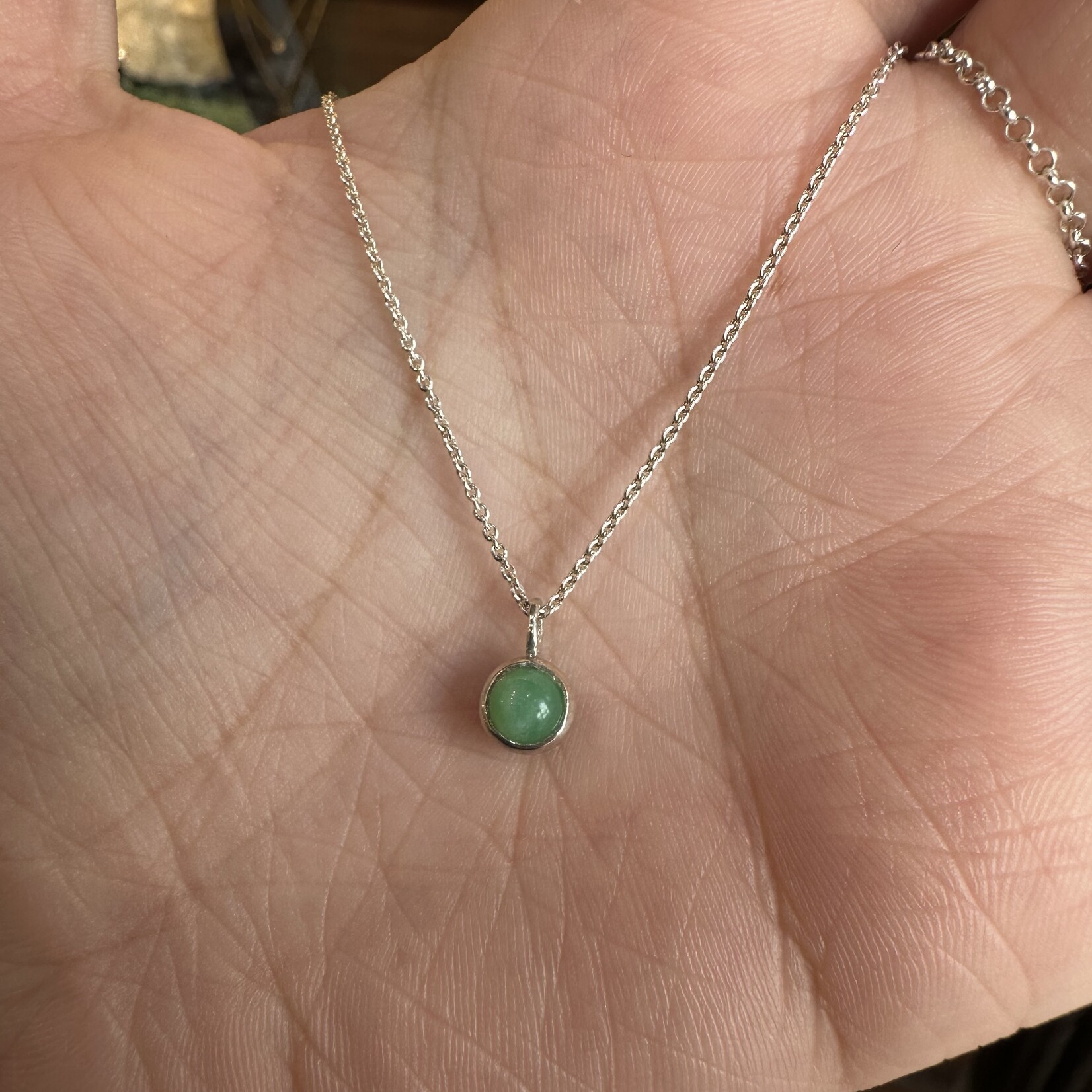 Double Simplicity Necklace · Sterling Silver · Chrysoprase &