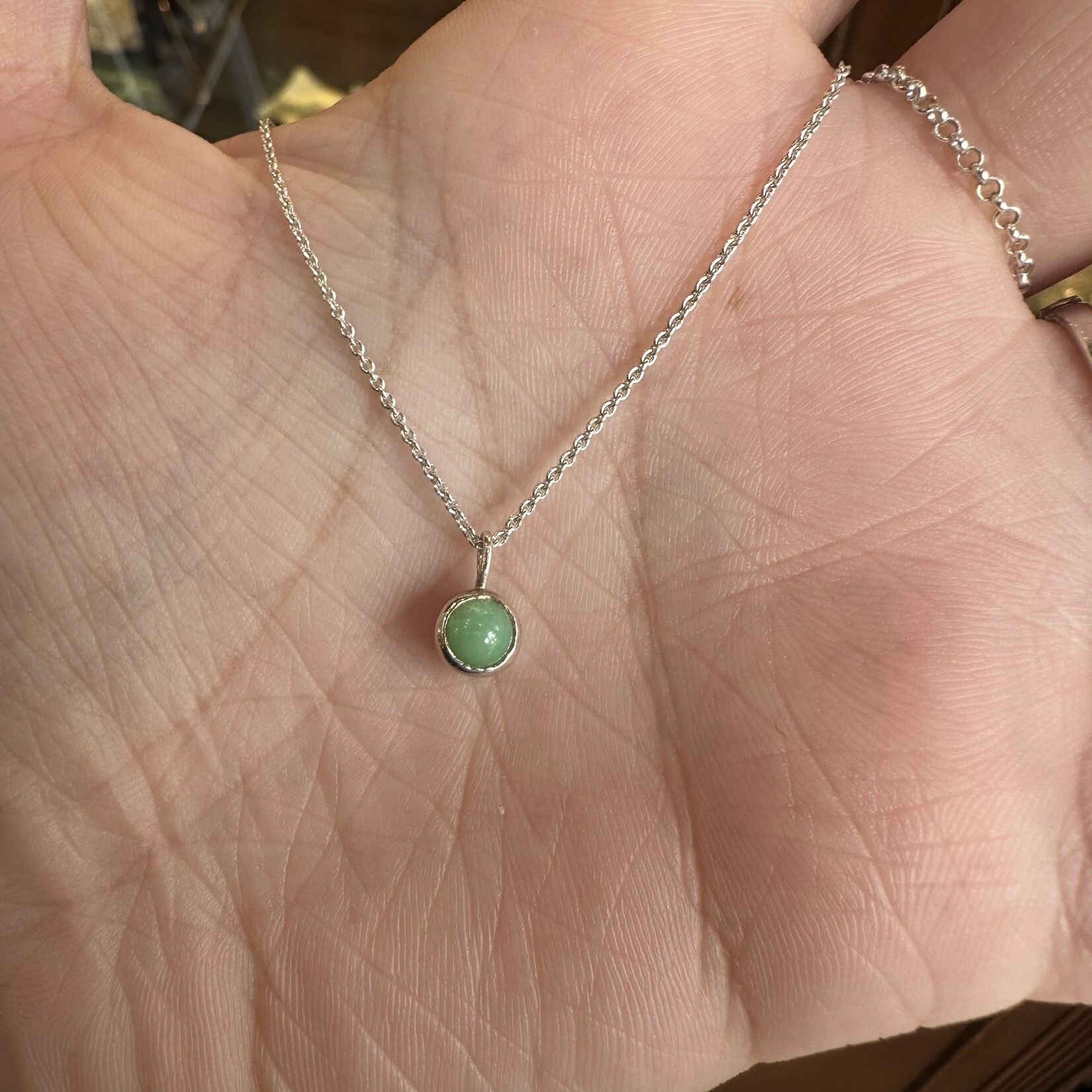 Double Simplicity Necklace · Sterling Silver · Chrysoprase &