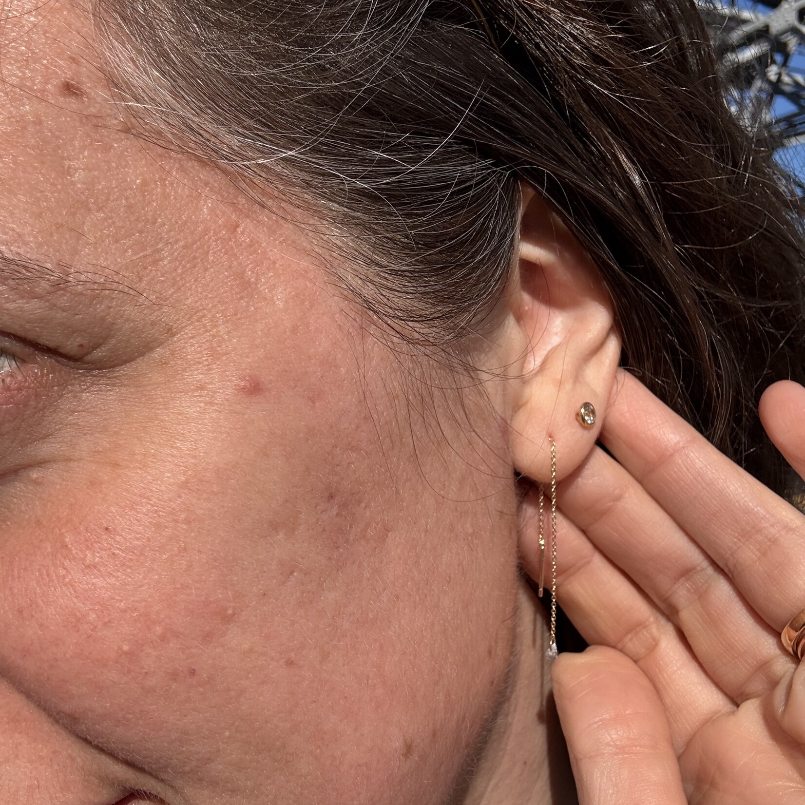 Sapphire Threader Earrings · 14K Gold