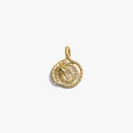 Mini Emerald Spiral Snake Coin · Pendant · 14K Gold Vermeil