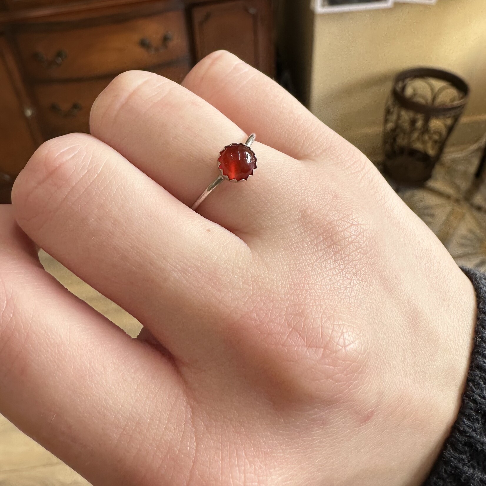 Minimal Gemstone Ring ·