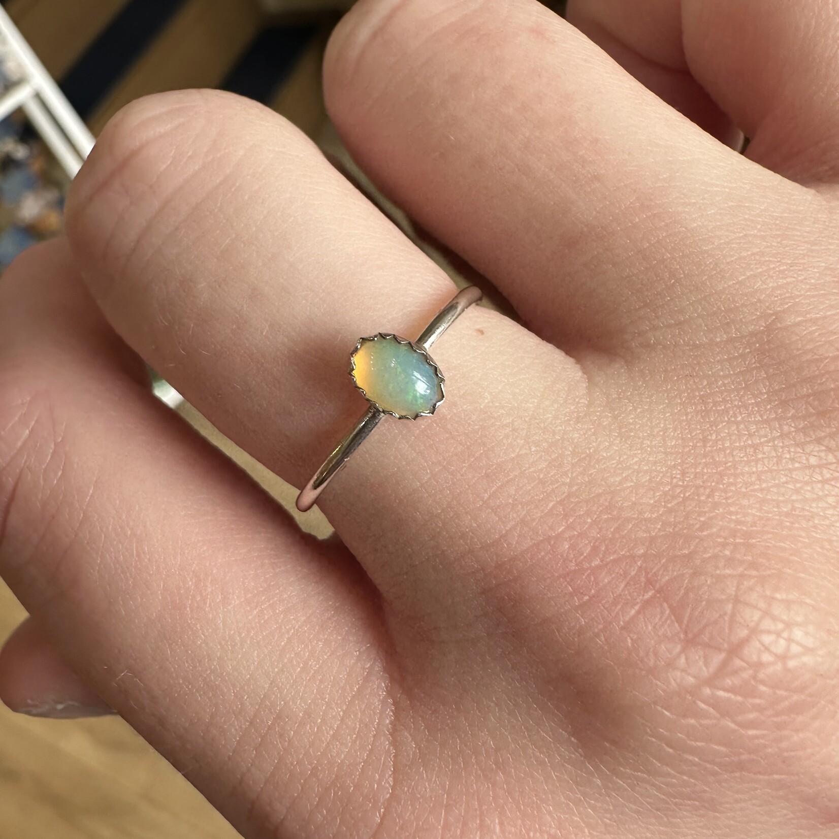 Minimal Gemstone Ring ·