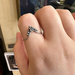 Moonstone Chevron Ring · Silver · 9.5