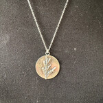 Round Cedar Branch Necklace · Silver